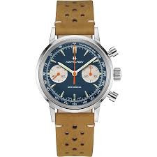 Hamilton Intra-Matic H38429541 Blue Dial 40mm, Stainless Steel Case, Brown Leather Band, Box, Papers
