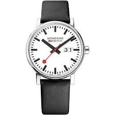 Mondaine MSE.40210.LBV White Dial 40mm, Stainless Steel Case, Leather Band