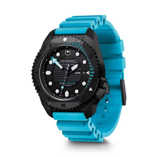 Victorinox Dive Pro Auto 43mm Black Titanium Blue Strap 242071