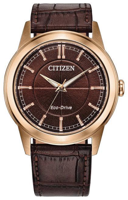 Citizen Rolan Rose Gold Tone 41mm Brown Dial AW2113-16X