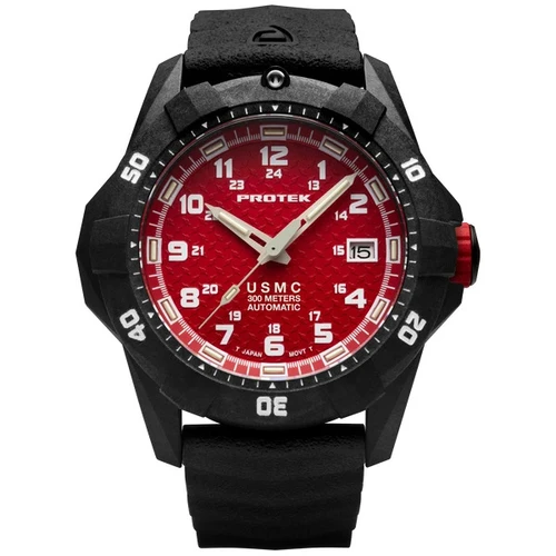 Protek USMC 42mm Red Dial Dive Watch Automatic PT1212