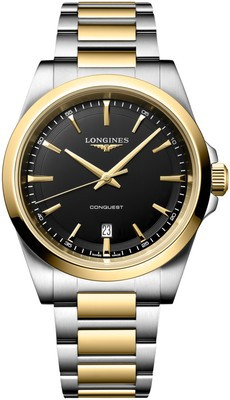 Conquest Quartz watch, Stainless steel and yellow PVD coating, L3.860.3.52.7