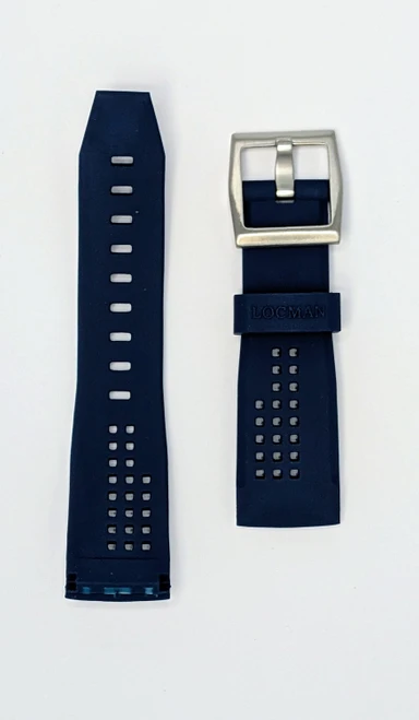 Locman Mens 24mm Blue Rubber Strap CIN0215BL24SIAS