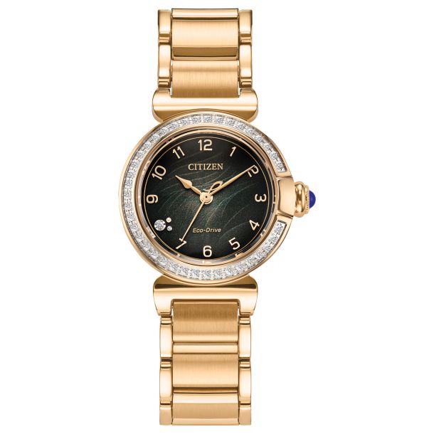 Citizen Eco-Drive L Mae Green Dial Rose Gold-Tone Stainless Steel