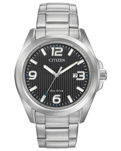 CITIZEN Eco-Drive 腕時計 ソーラー Citizen Eco-Drive Stainless Steel Bracelet Watch AW1430-86E - 43mm