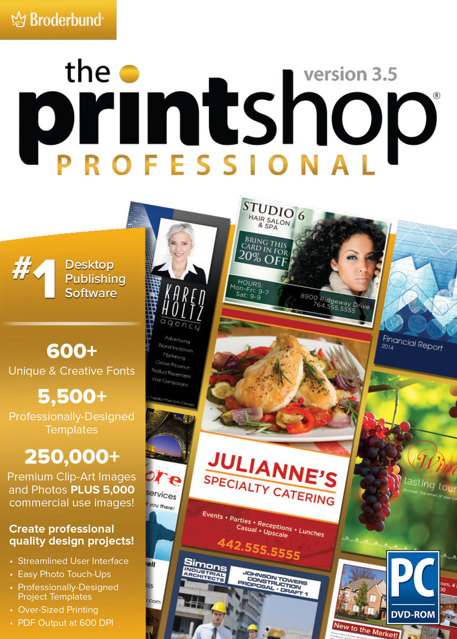 Printshop Pro 3.5 (PC) The #1 Desktop Publishing Software, Windows 8 7 ...