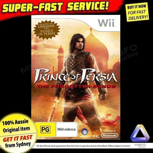 Prince of Persia Forgotten Sands (Wii) Very Rare PAL [Bonus retro 1992 version]