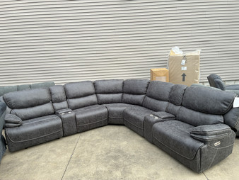 Gray microfiber modular sectional 