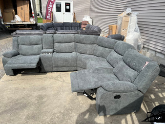 Gray reclining sectional 