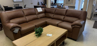 Chocolate leatherette sectional 