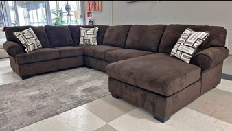 Chocolate kimlee fuzzy sectional  