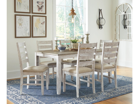 White/brown D394 dining room set