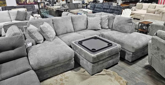 Gray double chaise sectional  