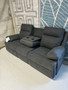 Charcoal reclining Sofa w/drop down console
