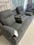 Charcoal reclining Sofa w/drop down console