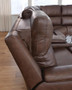 Brown genuine leather sectional