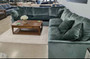 Jade green feather filled cloud sectional 