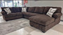 Chocolate kimlee fuzzy sectional  