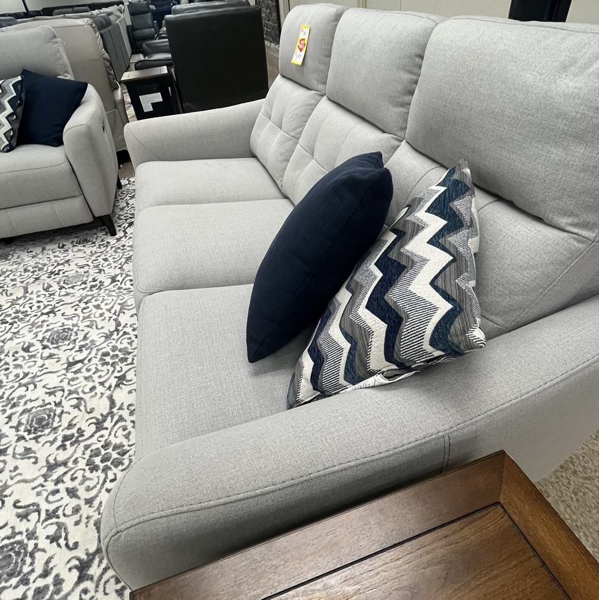 Alpendale fabric reclining sofa set Ressler Furniture LLC