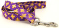 Purple Fleur de Lis Dog Leash