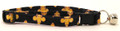 BLACK FLEUR DE LIS CAT COLLAR
