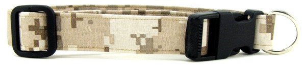 Tan digital camo dog collar