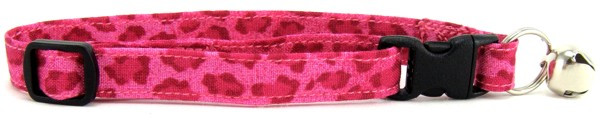 PINK LEOPARD SPOTS CAT COLLAR