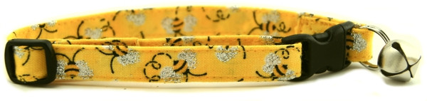 METALLIC BUMBLE BEES CAT COLLAR