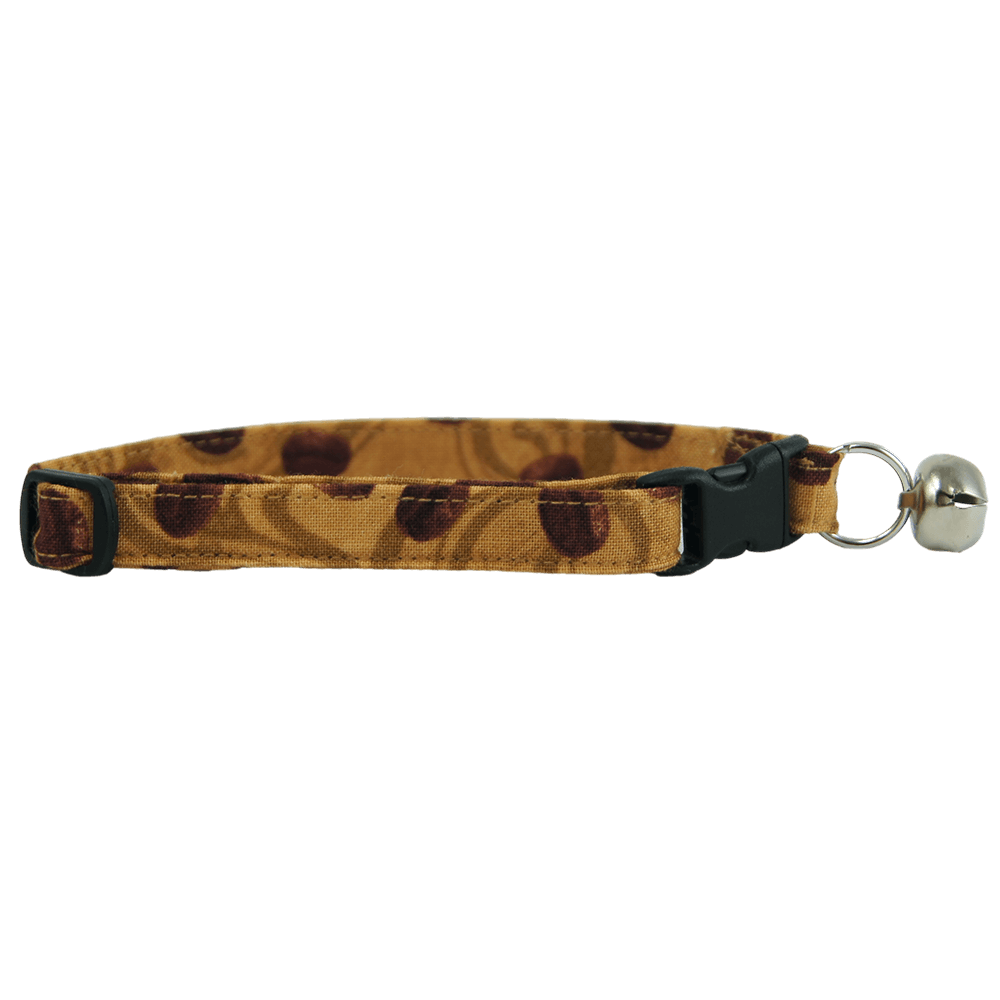 Coffee Beans on Tan Cat Collar