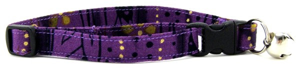 PURPLE STRIPE BATIK CAT COLLAR