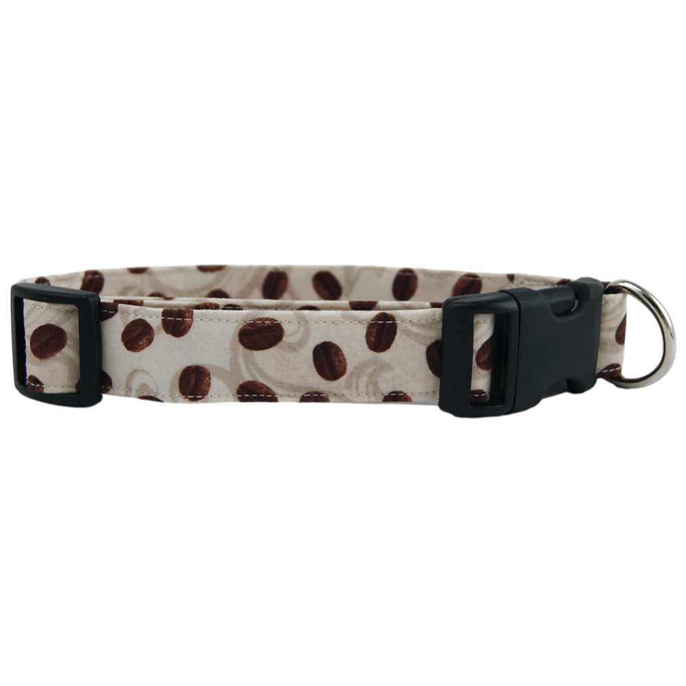 Coffee beans and cream dog collar, medium