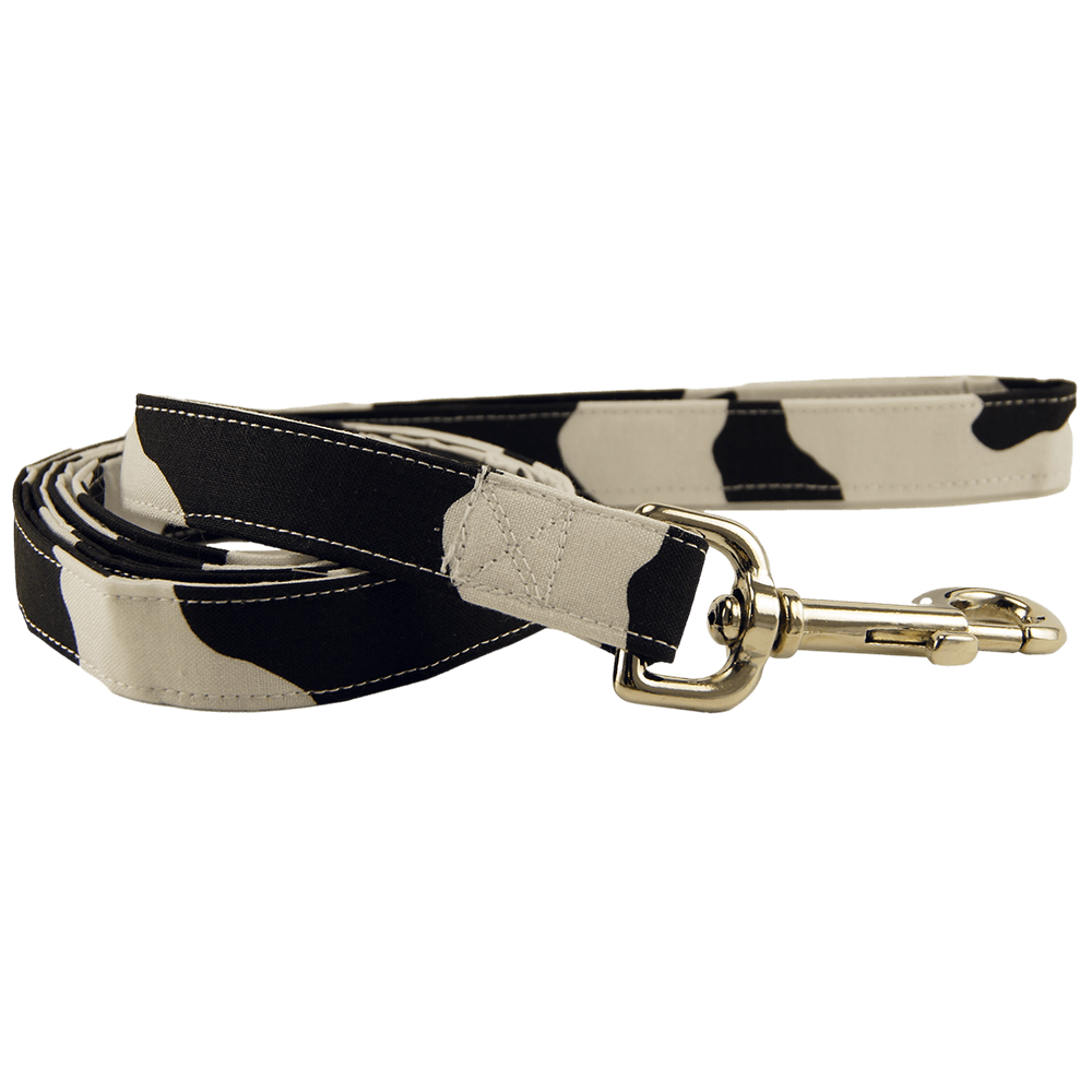 Cow print dog leash, small