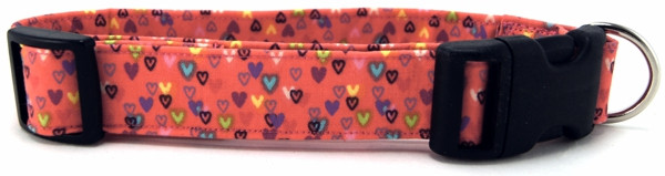 TINY COLORFUL HEARTS DOG COLLAR
