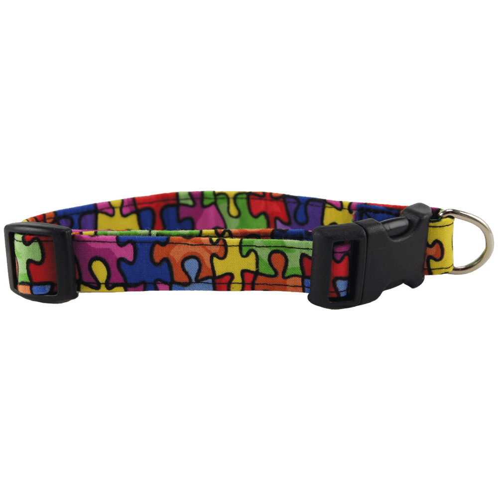 Autism awareness dog collar medium