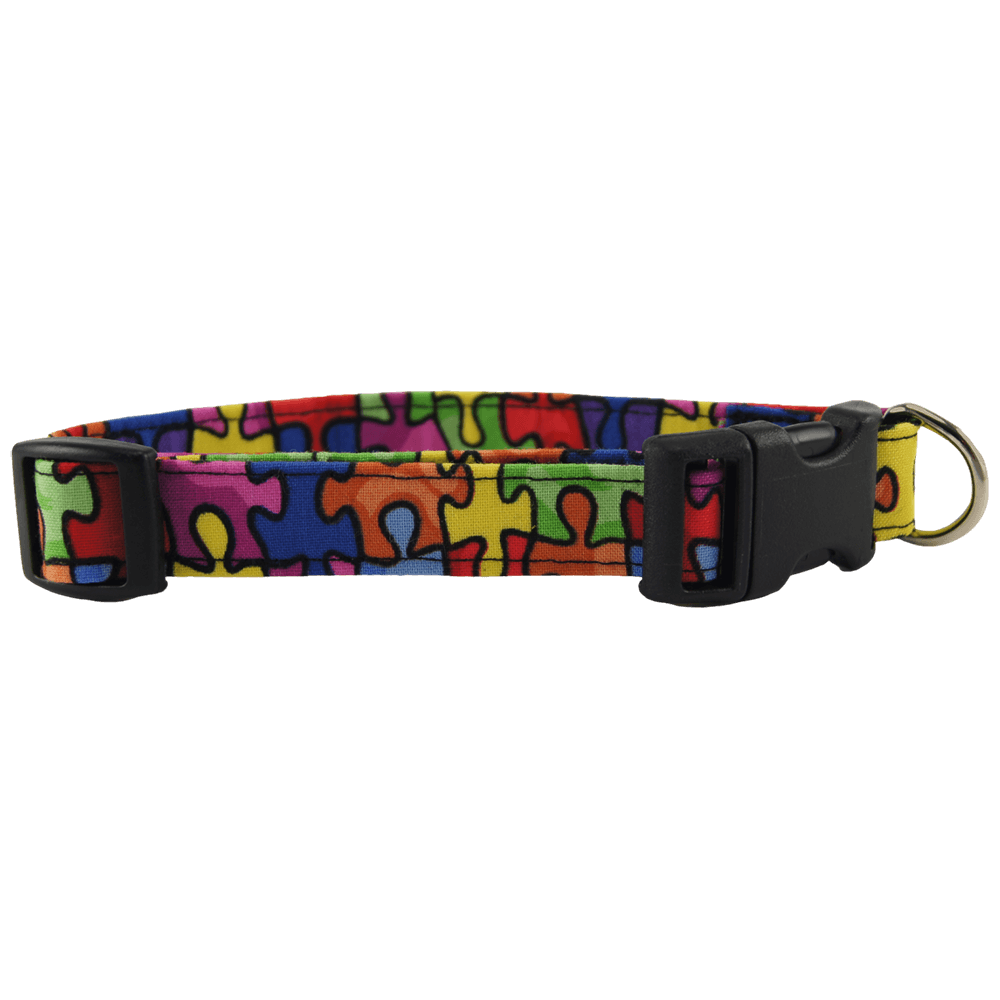 Autism awareness dog collar large