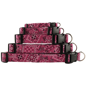 Pink bandana dog collars, stacked