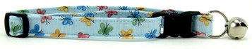 PASTEL BLUE BUTTERFLIES CAT COLLAR
