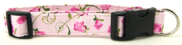 PINK ROSEBUD DOG COLLAR