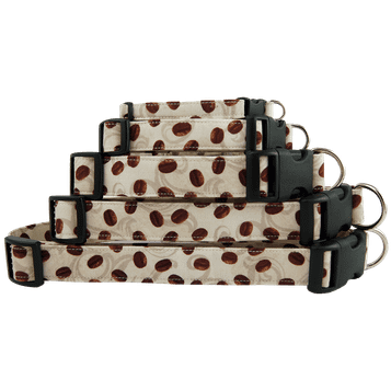 Coffee beans and cream dog collar, stacled