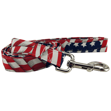 American Flag Stars and Stripes dog leash large width