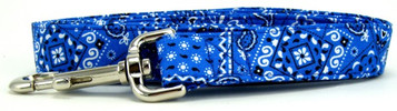 BRIGHT BLUE BANDANA DOG LEASH