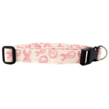Faith, Hope, Love pink ribbon dog collar