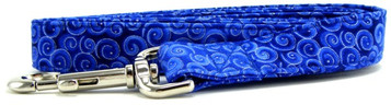 METALLIC BLUE SWIRLS DOG LEASH