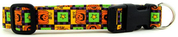 PUMPKIN SQUARES DOG COLLAR