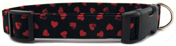 BLACK HEARTS DOG COLLAR