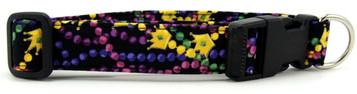 MARDI GRAS BEADS AND CROWNS DOG COLLAR-1