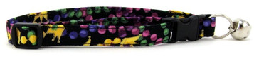 MARDI GRAS BEADS & CROWNS CAT COLLAR