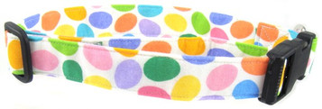 COLORFUL EASTER EGGS ON WHITE DOG COLLAR