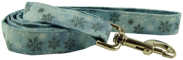 Frosty Blue Metallic Snowflake Dog Leash