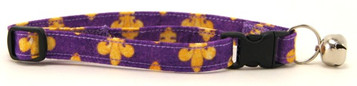 PURPLE FLEUR DE LIS CAT COLLAR